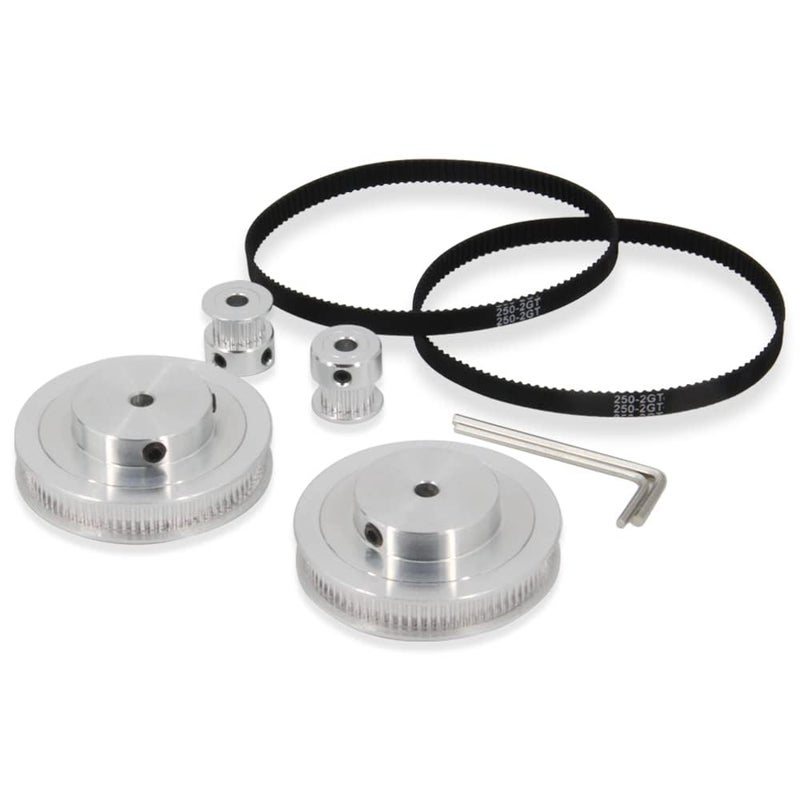 Zeelo 2PCS Set GT2 Synchronous Wheel 20&80 Teeth 5mm Bore Aluminum Timing Pulley with 2PCS Length 250mm Width 6mm Belt (20-80T-5B-6) - Image 5